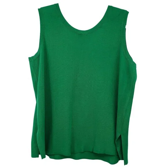 Misook Green Sleeveless Knit Tank Top Shell Size XL - Picture 2 of 9